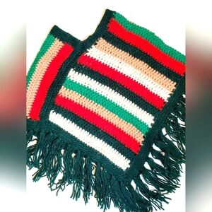 Granny's Vintage Cottagecore Hand Crocheted Toddler Poncho (Ages 3-5)